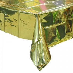 1.37x2.74M Champagne goud kleur tafelkleed 3S dikte tafelkleed folie Metallic Mat voor feest