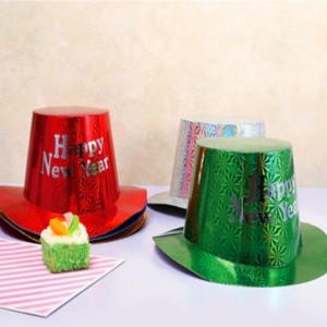 Hot sales Party Decoration Plastic Glitter Paper Top Hat Wholesale